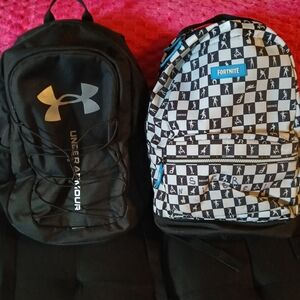 Under Armour Black Backpack with Logo/Fornite Backpack.